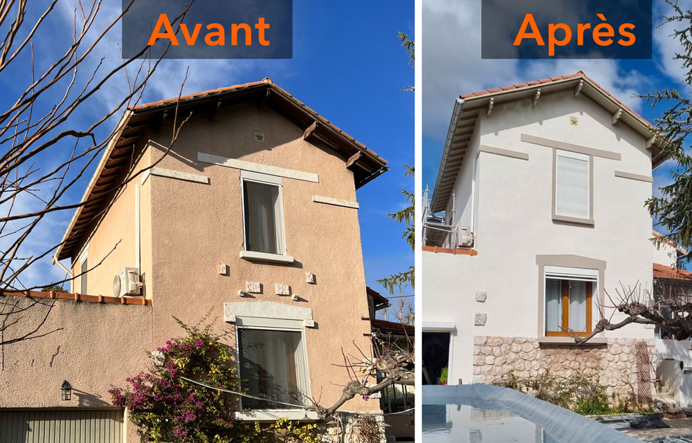 Ravalement de façade : Nouvelle couleur pour une maison à Plan de Cuques